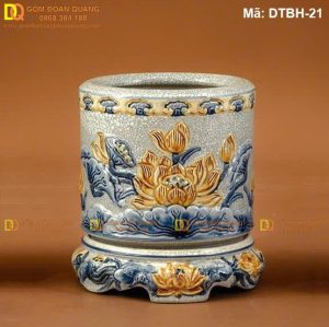 Bát nhang cảnh sen cho bàn thờ phật mã DTBH-21