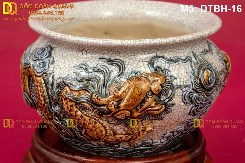 Bát nhang cao cấp sứ Bát Tràng mã DTBH-16 - Ảnh 2