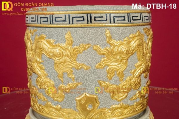 Bát nhang dát vàng cảnh Rồng mã DTBH-18 - Ảnh 2