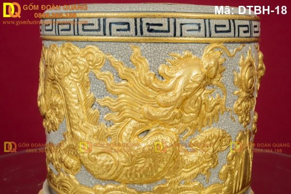 Bát nhang dát vàng cảnh Rồng mã DTBH-18 - Ảnh 4