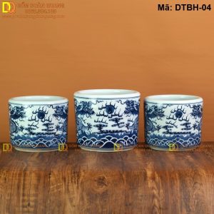 Bát nhang men lam huế cổ mã DTBH-04