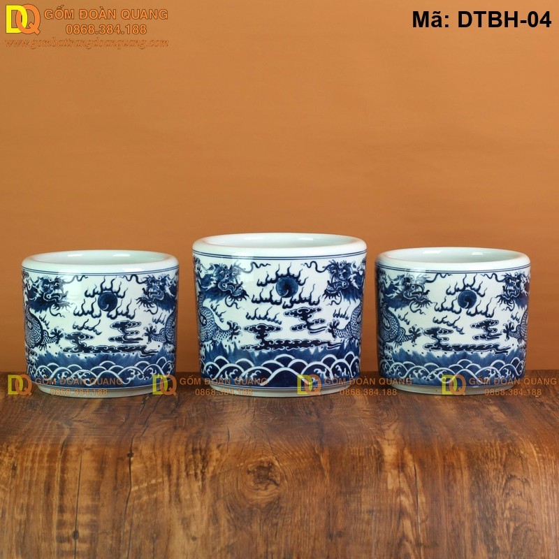 Bát nhang men lam huế cổ mã DTBH-04