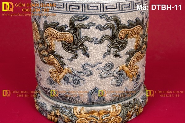 Bát nhang gốm sứ đắp nổi rồng - Gốm Đoàn Quang Bát nhang gốm sứ đắp nổi rồng - Gốm Đoàn Quang