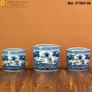 Bộ ba bát nhang Bát Tràng vẽ rồng đẹp mã DTBH-06