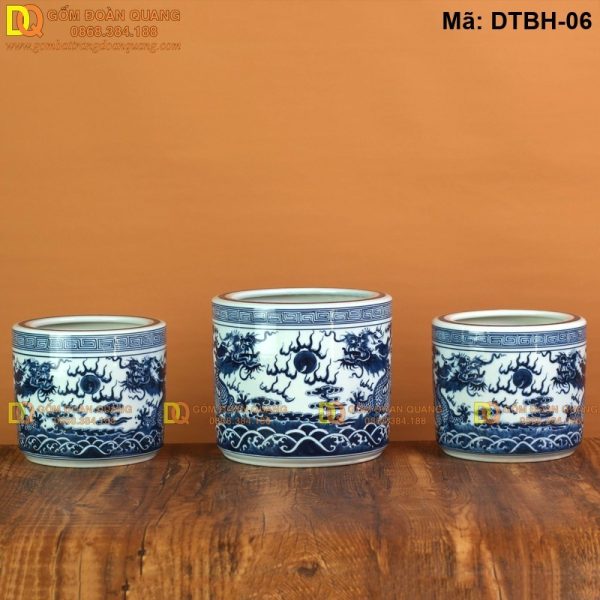 Bộ ba bát nhang Bát Tràng vẽ rồng đẹp mã DTBH-06