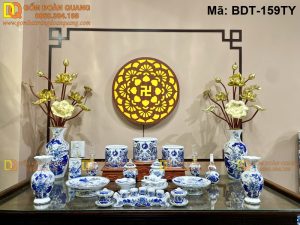 Bộ đồ thờ bằng gốm bền đẹp theo thời gian mã BDT-159TY
