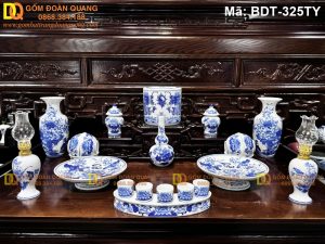 Bộ đồ thờ bằng gốm sứ Bát Tràng mã BDT-325TY