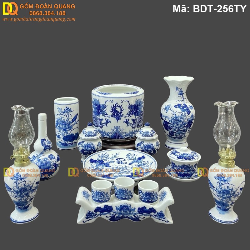 Bộ đồ thờ bằng sứ cho không gian linh thiêng mã BDT-256TY