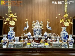 Bộ đồ thờ Bát Tràng cao cấp tinh xảo từng chi tiết mã BDT-210TY