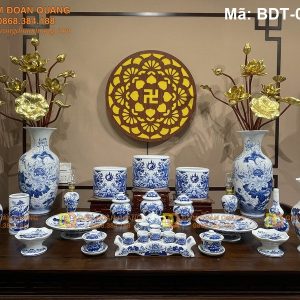 Bộ đồ thờ Bát Tràng chính hãng mã BDT-082GP
