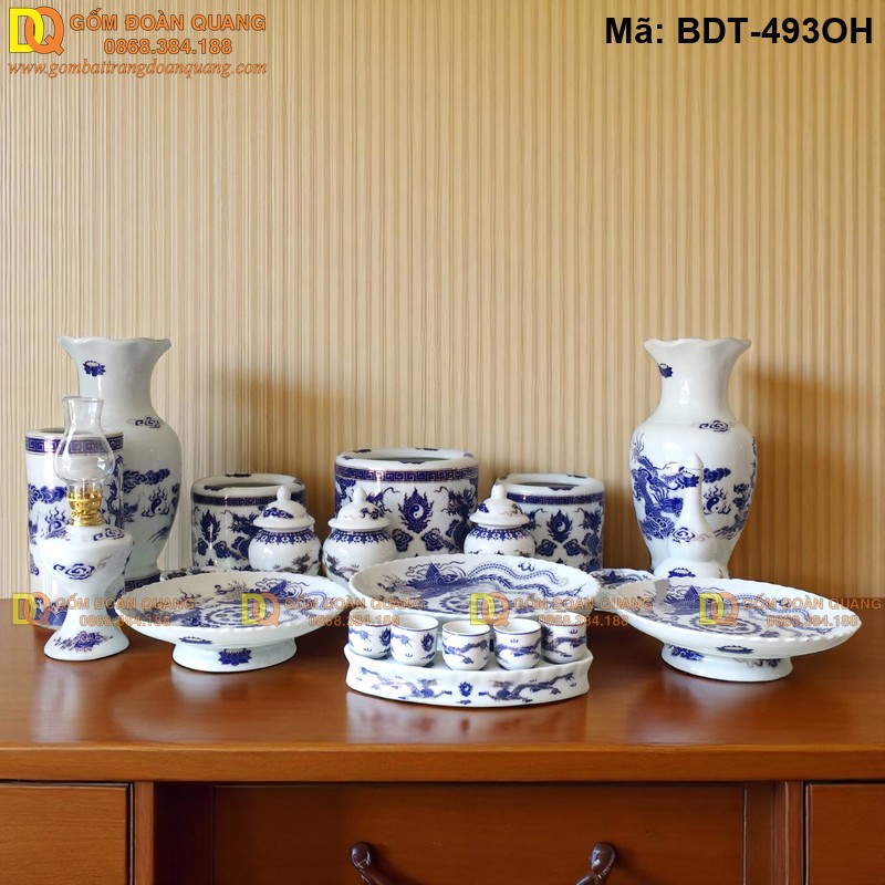Bộ đồ thờ Bát Tràng cơ bản giá rẻ mã BDT-493OH