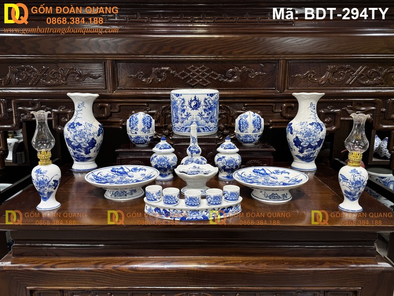 Bộ đồ thờ Bát Tràng đầy đủ mã BDT-294TY