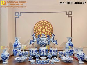 Bộ đồ thờ Bát Tràng đầy đủ trọn bộ đẹp mã BDT-084GP