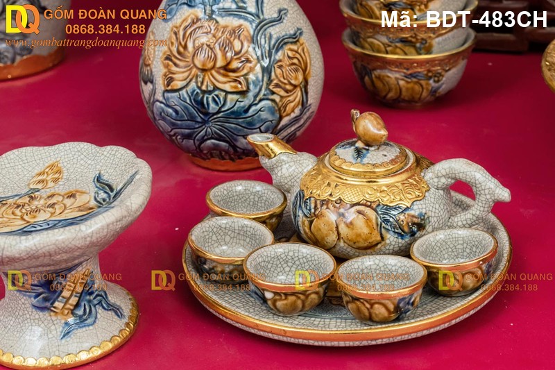 Bộ đồ thờ Bát Tràng đẹp đủ món mã BDT-483CH - Ảnh 7
