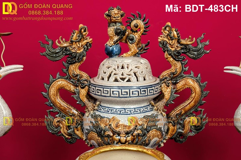 Bộ đồ thờ Bát Tràng đẹp đủ món mã BDT-483CH - Ảnh 9