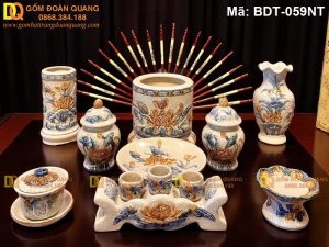 Bộ đồ thờ Bát Tràng đẹp, giá trị, chất lượng cao mã BDT-059NT