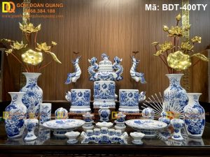 Bộ đồ thờ Bát Tràng sang trọng đầy đủ mã BDT-400TY
