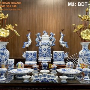 Bộ đồ thờ Bát Tràng sang trọng đầy đủ mã BDT-400TY