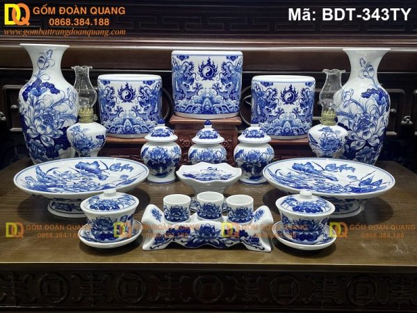 Bộ đồ thờ cơ bản 3 bát hương đẹp mã BDT-343TY