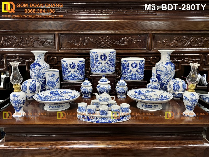 Bộ đồ thờ cơ bản 3 bát hương mã BDT-280TY