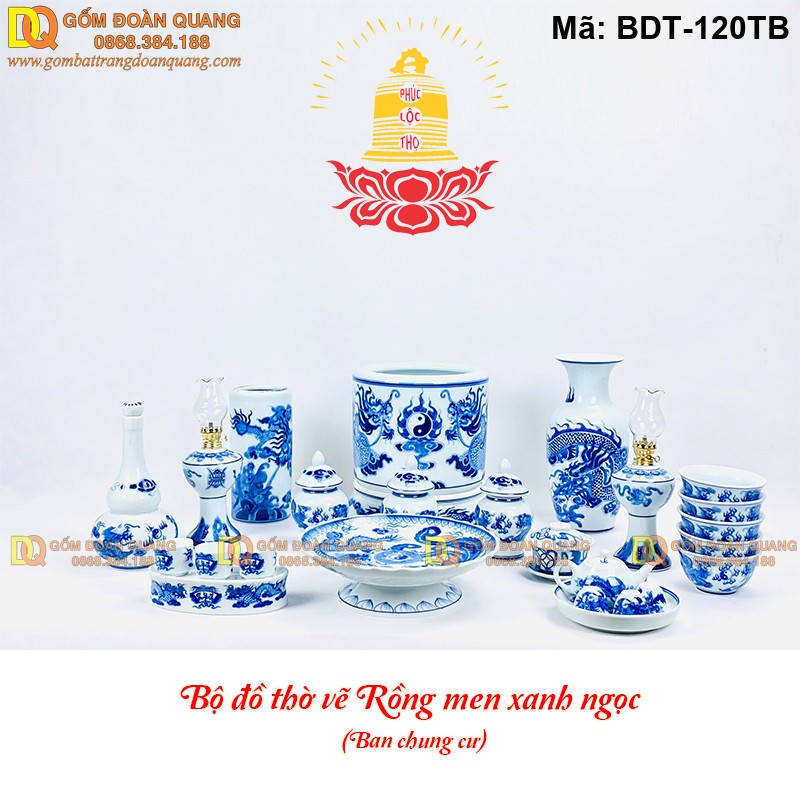 Bộ đồ thờ cơ bản đầy đủ tiện nghi mã BDT-120TB