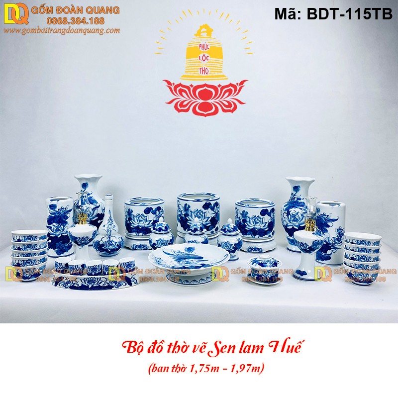Bộ đồ thờ cúng Bát Tràng chính hãng mã BDT-115TB