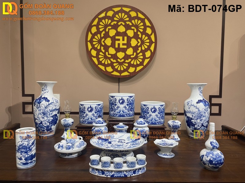 Bộ đồ thờ cúng gia tiên đẹp chuẩn tâm linh mã BDT-074GP