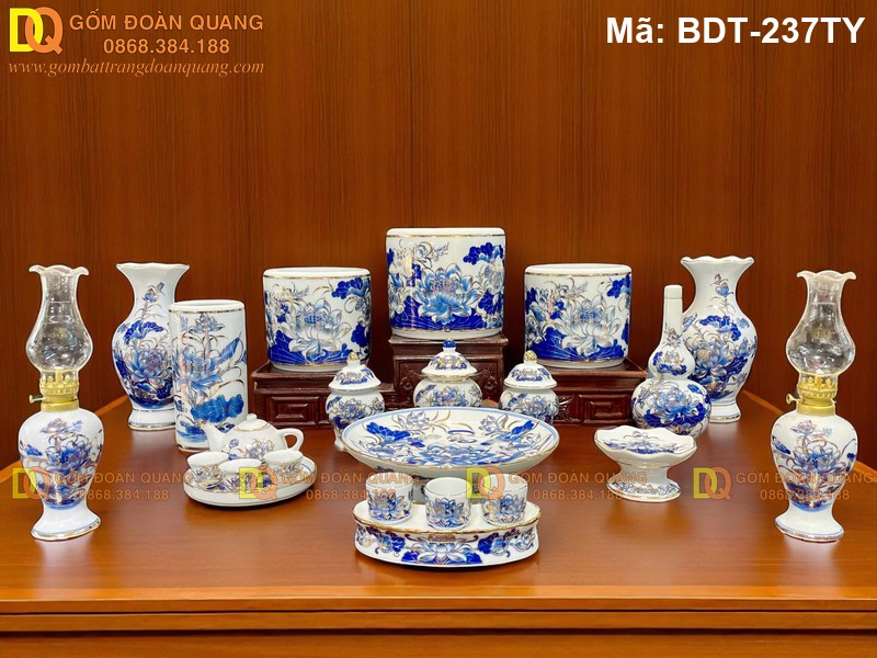 Bộ đồ thờ cúng gia tiên trang trọng mã BDT-237TY - Ảnh 2