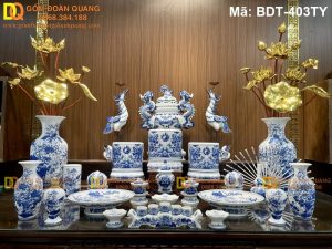 Bộ đồ thờ đầy đủ Bát Tràng cao cấp mã BDT-403TY