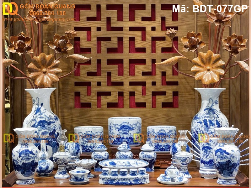 Bộ đồ thờ đầy đủ trọn bộ đẹp mã BDT-077GP