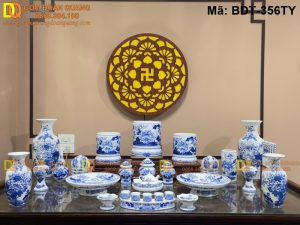 Bộ đồ thờ đẹp chuẩn Bát Tràng mã BDT-356TY