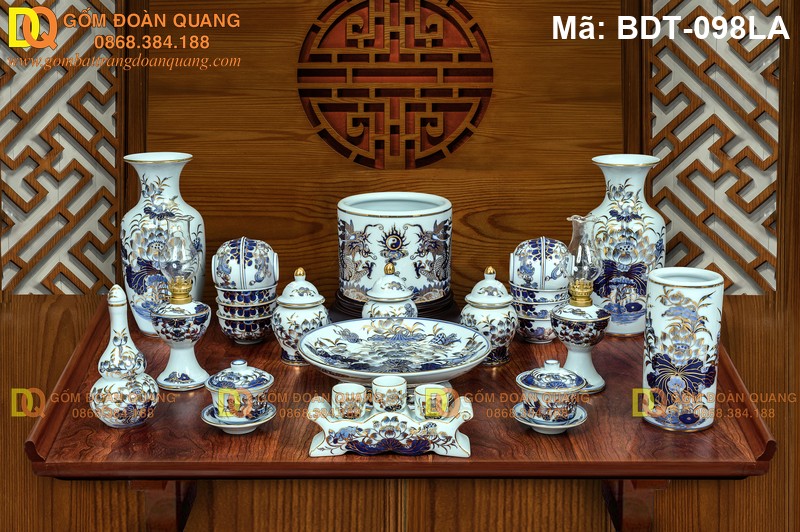 Bộ đồ thờ đẹp đẹp chuẩn tâm linh mã BDT-098LA