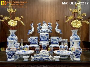 Bộ đồ thờ gia tiên Bát Tràng đẹp tinh tế mã BDT-422TY