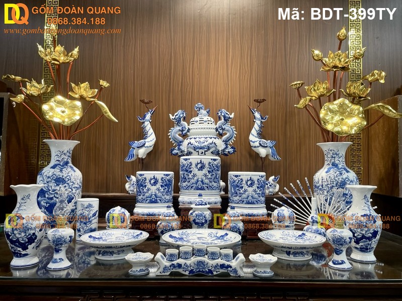 Bộ đồ thờ gia tiên cao cấp mẫu mới nhất mã BDT-399TY