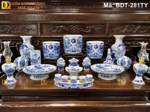 Bộ đồ thờ gia tiên cho bàn thờ 1,75 mét mã BDT-281TY