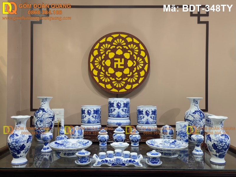 Bộ đồ thờ gia tiên đầy đủ mẫu đẹp mã BDT-348TY