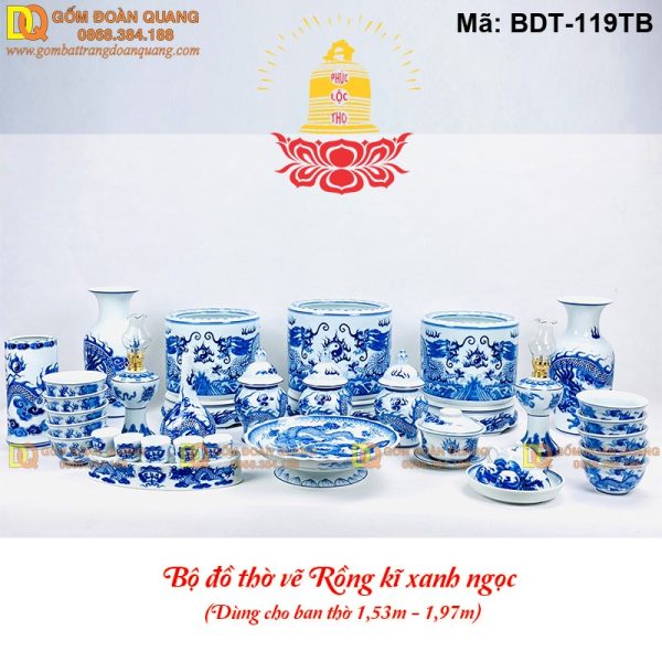 Bộ đồ thờ gia tiên đẹp tinh xảo mã BDT-119TB