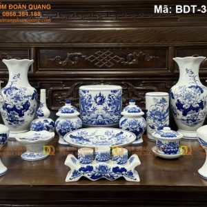 Bộ đồ thờ gia tiên gốm sứ Bát Tràng mã BDT-340TY
