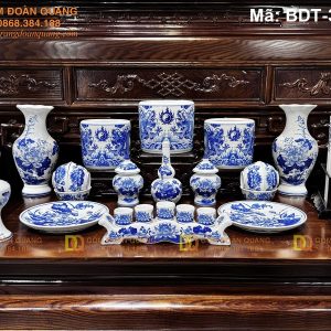 Bộ đồ thờ gốm Bát Tràng cao cấp mã BDT-308TY