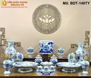 Bộ đồ thờ gốm Bát Tràng cho gia đình Việt mã BDT-148TY