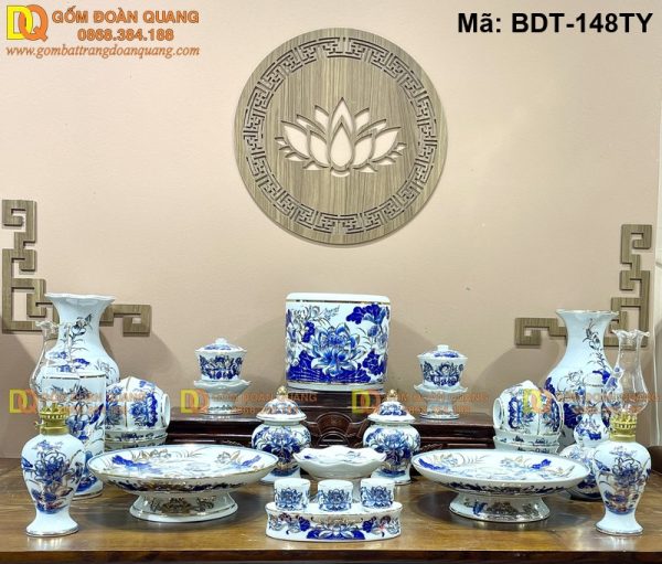 Bộ đồ thờ gốm Bát Tràng cho gia đình Việt mã BDT-148TY