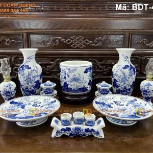 Bộ đồ thờ gốm Bát Tràng đẹp mã BDT-470TY
