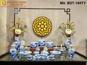 Bộ đồ thờ gốm sứ Bát Tràng tinh tế mã BDT-165TY
