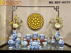 Bộ đồ thờ gốm sứ đầy đủ tiện nghi mã BDT-161TY