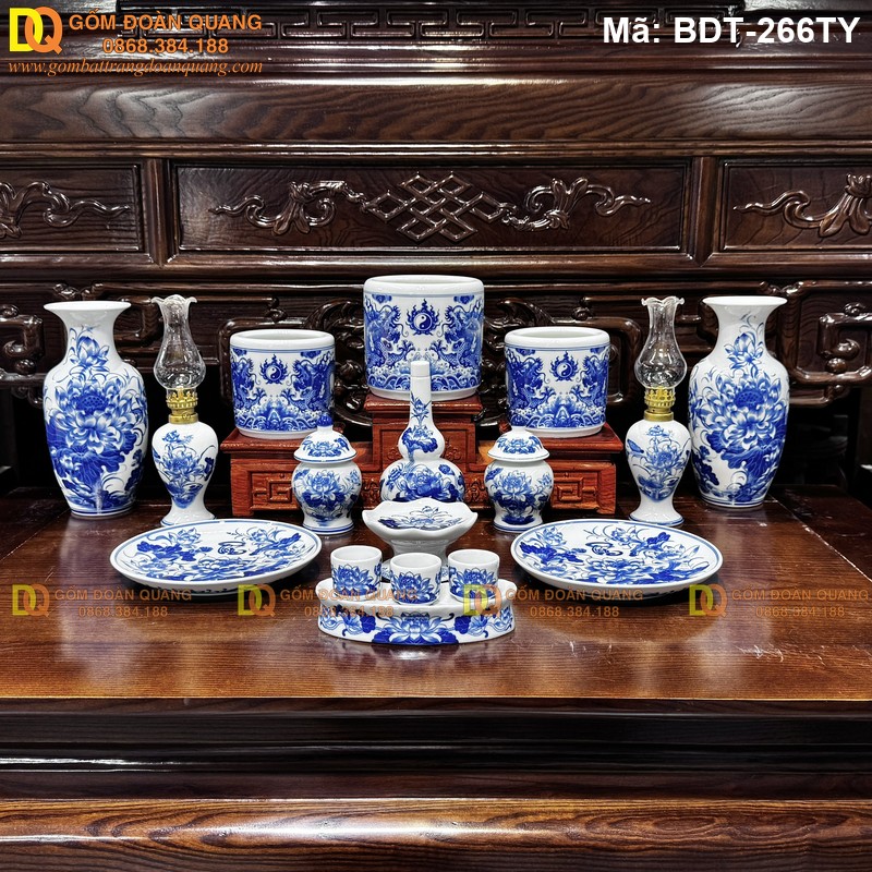 Bộ đồ thờ gốm truyền thống Việt Nam mã BDT-266TY