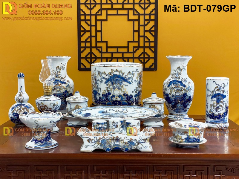 Bộ đồ trên bàn thờ đẹp chuẩn tâm linh mã BDT-079GP