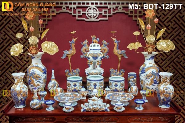 Bộ đồ trên bàn thờ đủ lễ nghi mã BDT-129TT