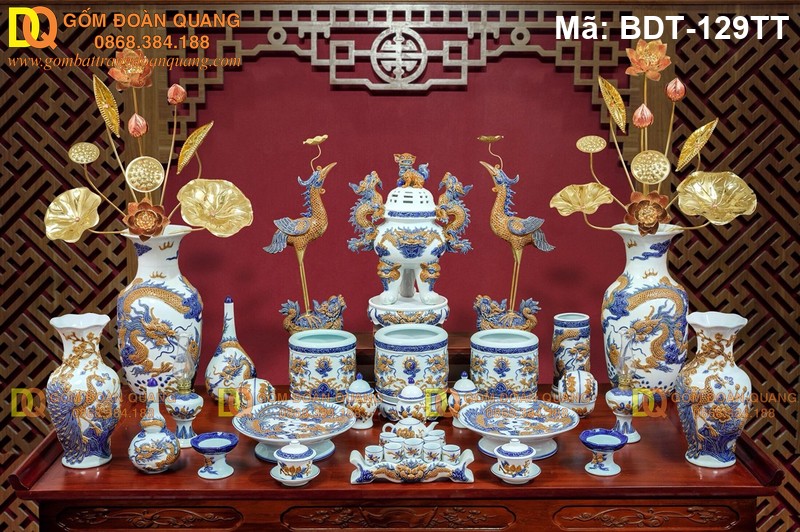 Bộ đồ trên bàn thờ đủ lễ nghi mã BDT-129Bộ đồ trên bàn thờ đủ lễ nghi mã BDT-129TT