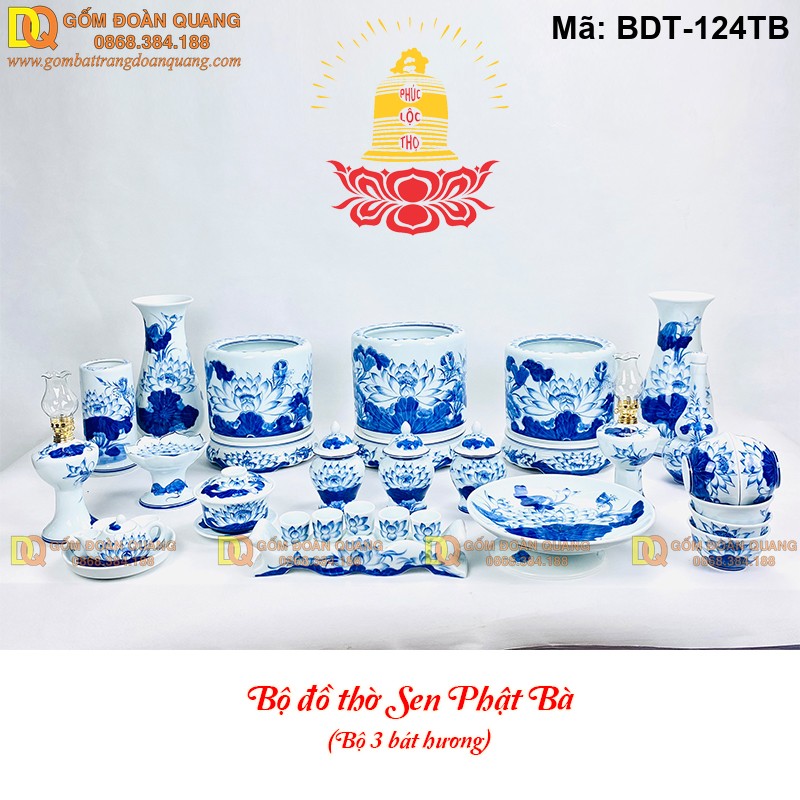 Bộ thờ cúng gia tiên đủ món đẹp mã BDT-124TB