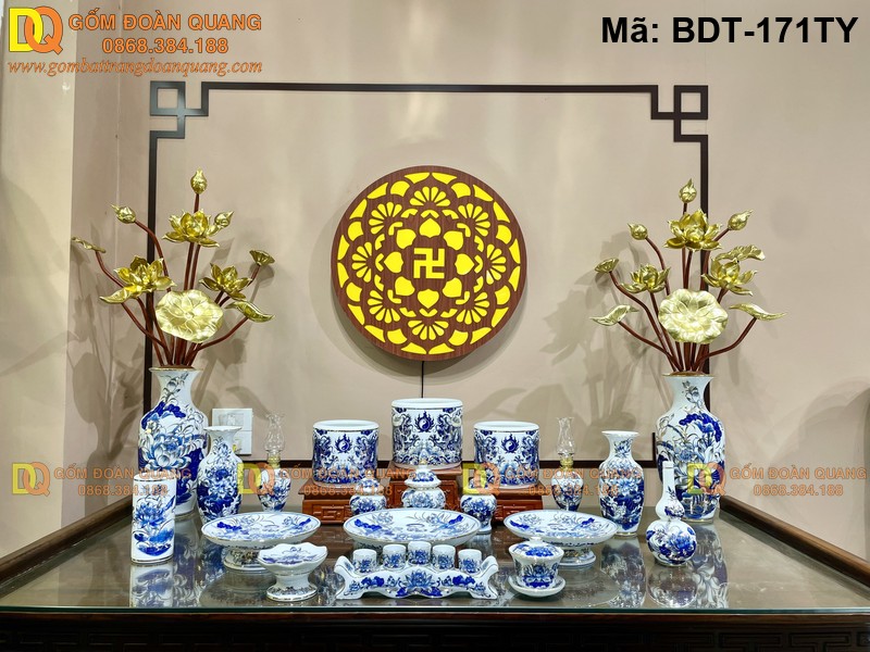Đồ thờ bằng gốm sứ thủ công mã BDT-171TY